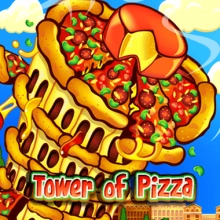 Turm aus Pizza